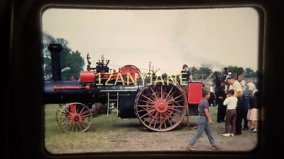 AN14 VIINTAGE 35mm SLIDE TRANSPARENCY Photo STEAM ENGINE TRACTOR AT FAIR PEOPLE • $3.46