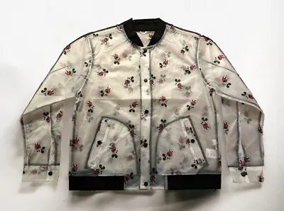 NWOT Disneyland Parks Mickey Mouse Transparent Frosted Bomber Rain Jacket XL • $42.80