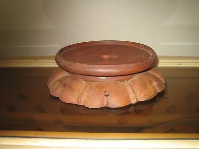 Antique Chinese Rosewood Base  Stand For Vase/Urn Lotus Theme • $38.50