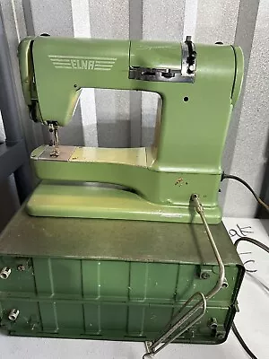 Vintage ELNA Supermatic Sewing Machine Military Green  With Case • $67