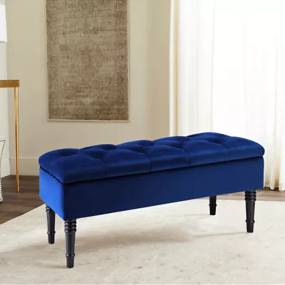 Large Leather Storage Ottoman Chest Toy Blanket Box Bench Hallway Footstool Seat • £82.95