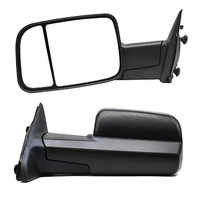 Towing Mirrors For 2012-15 Dodge Ram 1500 2500 3500 Truck Trailer Manual Flip-Up • $113.29