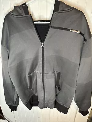 Men’s Volcom Full Zip Up Dark Gray Hoodie Size Large Metal Logo • $19.99