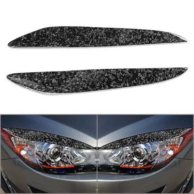 For Mazda 3 BL 2009-2013 Headlight Eyebrow Eyelid Cover Forged Pattern Black  • $31.46