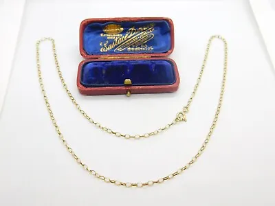 9ct Yellow Gold Chain Necklace Cable Link 56.0cm / 22  Vintage C1980 • $272.63
