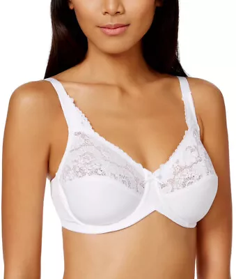 Lilyette By Bali Bra Women 36DD White Lace Minimizer Underwire LY0428 • £17.52