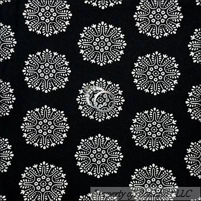 BonEful Fabric FQ Cotton Quilt Black White B&W Flower Dot Irish Damask Snow Mask • $5.70