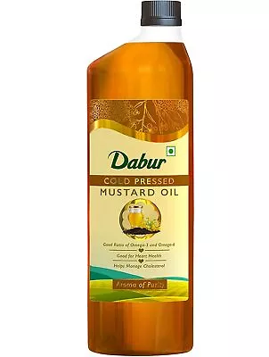 Dabur Cold Pressed Mustard Oil Healthy Cooking Oil 1 L • $34.43