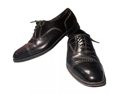 Florsheim Oxfords Mens Size 7 Womens 9 Black Leather Dress Shoes Cap Toe  20382 • $23.99