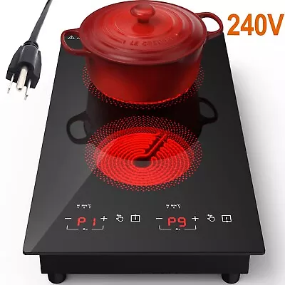 Electric Induction Cooktop 2 Burner Ceramic Glass Stove Top Touch Control • $109.97