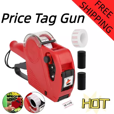 MX-5500 8 Digits Price Tag Gun Marking Machine W/Sticker Labels Ink Roller Gift • $13.09