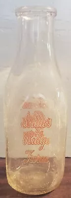 Vintage Milk Bottle Shaw's Ridge Farm Sanford Maine One Quart • $10