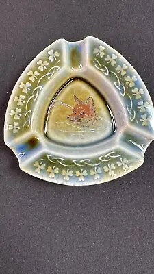 Vintage Wade Irish Porcelain Ashtray IRELAND Image Of Fox And Clover TRIANGLE • $20