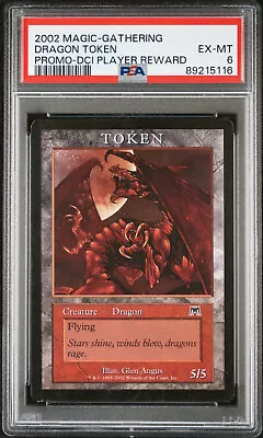 Magic The Gathering - Dragon Token - Promo - DCI Player Rewards - PSA 6 • $35