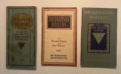 LOT Of 3 Vintage 'RICHARDSON BOILERS Manual Catalog Price List- 1920 '23 '27 • $145