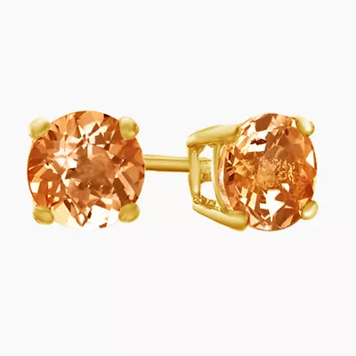 Morganite Butterfly Solitaire Stud Earrings 10K Yellow Gold - 1.20 Ct • $276.89