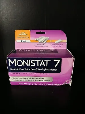 Monistat 7 DAY Combo Vaginal Antifungal 1.59ozCreamwith Applicators Exp 05/2025+ • $9.90