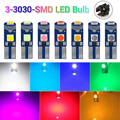 10x T5 74 3SMD-3030 LED Bulbs For Instrument Gauge Cluster Dash Light W/ Sockets • $9.49