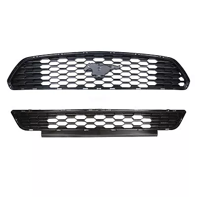Front Bumper Grille Grill Replacement Kit Black For Ford Mustang 2015-2017 • $69.99