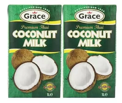 Grace Premium Thai Coconut Milk 1Ltr (Pack Of 2) • £9.49