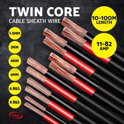 Electrical Wire Electric Twin Core Cable 6-20 AWG Gauge Caravan Extension 450V • $49.95