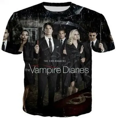 Fashion TV The Vampire Diary 3D Print T-Shirt Women/Men's Casual Short Sleeve • £8.39