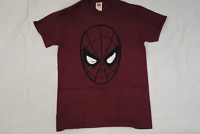 Spiderman Head Maroon T Shirt New Official Marvel Comics Rare • £8.99
