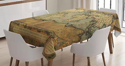 World Map Tablecloth Vintage Atlas Old Chart • £20.99