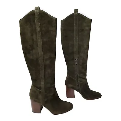 NEW Via Spiga Women's 'Babe' Knee High Boots Military Brown Suede Size 9 M • $59.99
