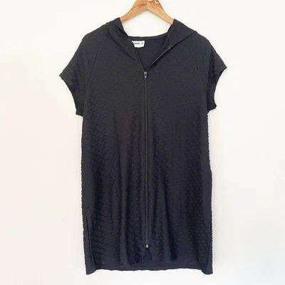 $28 • Buy Swimsuits For All Black Zipper Hooded CoverUp Size 10-12