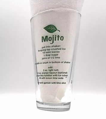 Libbey Mojito Mint Leaf Pint Mixer Recipe Glass 5 Mojito Recipes • $10