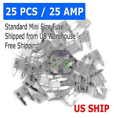 25pc 25 Amp Mini Blade Small Fuse Assortment Auto Car Motorcycle SUV Fuses Kit • $3.99