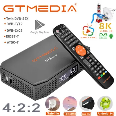 $134.99 • Buy GTMEDIA GTX COMBO 8K FTA Satellite DVB-S2/S2X/T2/C/ATSC Receiver Android TV Box