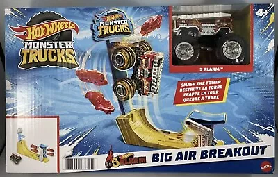 Hot Wheels Monster Trucks Big Air Breakout Track Set 1:64 Die-Cast 5-Alarm • $24.99