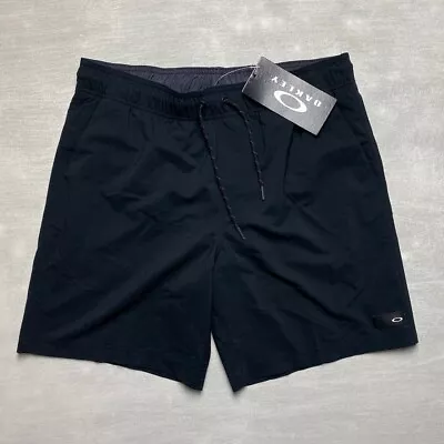 NWT Oakley Ace Volley Stretch Shorts Mens Large Black Slim Fit L Liner Athletic • $26