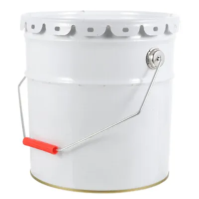 10L Metal Paint Bucket With Lid And Handle - Large Capacity Container • £27.51
