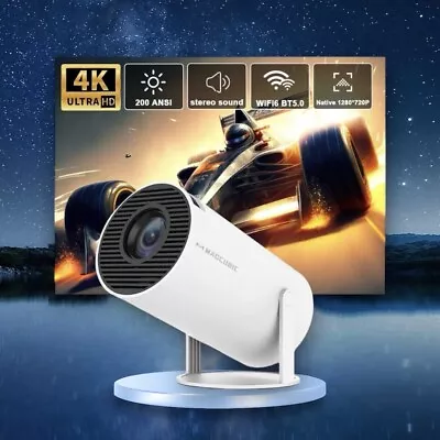 Mini Projector 4K 1080p Support Portable Projector • £65