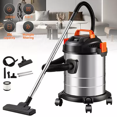 2000W 20L Vacuum Cleaner 18000Pa Outdoor Heavy Dust Office Carpet Clean Cylinder • £46.89