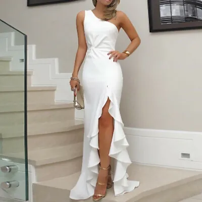 $29.88 • Buy Women Lady One Shoulder Prom Party Sexy Evening Dress Bridesmaid Maxi Dress ELE
