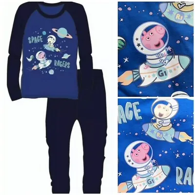 £9.99 • Buy Peppa Pig George Pig Space Racer  Pyjamas Pjs Sleepwear Age 18 Months - 6 Years 