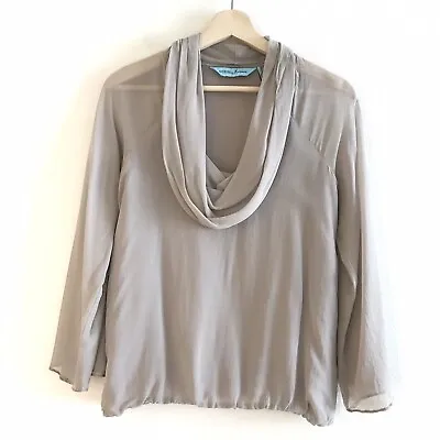 Guess By Marciano Womens Blouse Gray Cowl Neck Silk Top Size XS Shirt  • $19.99