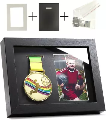 Medal Display Shadow Box - Single Medal Display Case - Perfect Medal Display For • $30.45