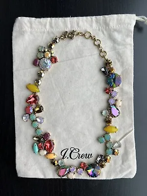 J Crew Brulee Multi-color Crystal Foliage Necklace • $125