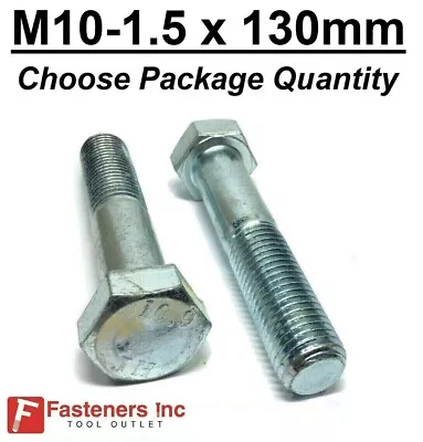 M10-1.50 X 130mm Metric Hex Cap Screws Bolts Zinc Grade Class 10.9 Hardened  • $8.81