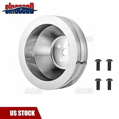 For Small Block Ford Water Pump Pulley 289 302 351W 4 Bolt 2 Groove Aluminum • $55.09