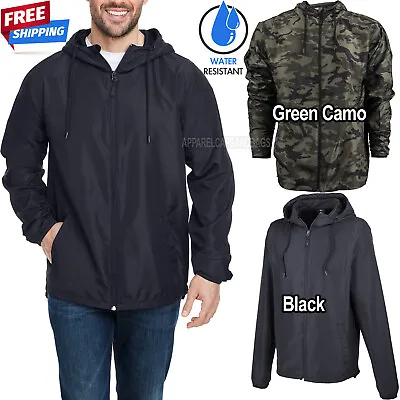 Mens Windbreaker Water Resistant Lightweight Hooded Jacket Rain Wind S-3XL NEW! • $24.99