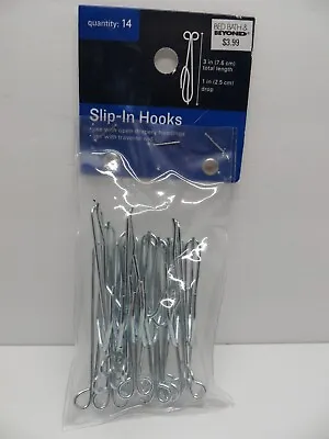 Bed Bath & Beyond Pack Of 14 Curtain Slip-In Hooks/Traverse Rod 3  W/1  Drop NOB • $12.99