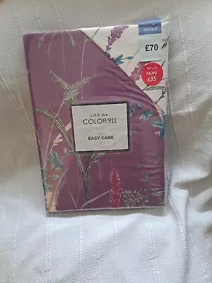 Coloroll Cleo Double Duvet Set Mid Purple Reversable New Sealed • £10.50
