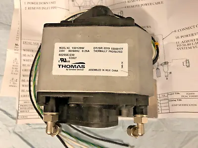 THOMAS Linear Air Compressor Model 150128W - 230V / 50/60Hz 0.25A  40-80 L/hr • $275