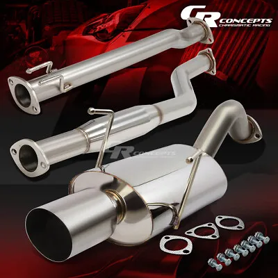 4  Oval Muffler Tip Catback Race Exhaust System For 02-05 Honda Civic Si Ep3 K20 • $132.66